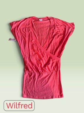 NWT Wilfred by Aritzia Langoustine Pink Dolman Wrap Top XXS